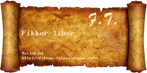 Fikker Tibor névjegykártya